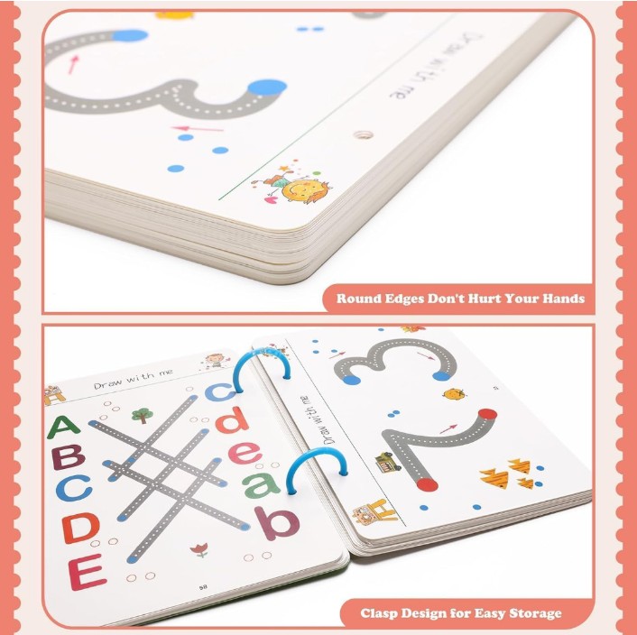 Reusable Magic Practice Copybook Kit | Wipe-Clean Writing Workbook Set for Kids (Ages 3–8) with Magic Pen, Refills & Soft Grip