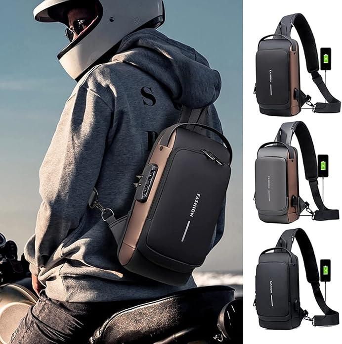 Anti-Theft Sling Bag with USB Charging Port for Men & Women