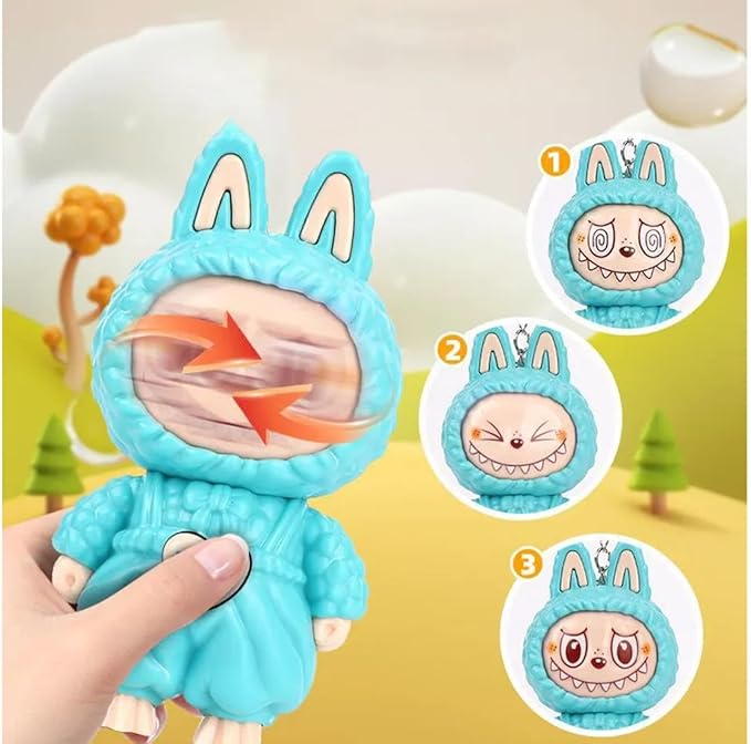 Labubu  Face-Changing Keychain | 3D ABS Action Figure Toy | Collectible Keychain Gift (4 Colors)