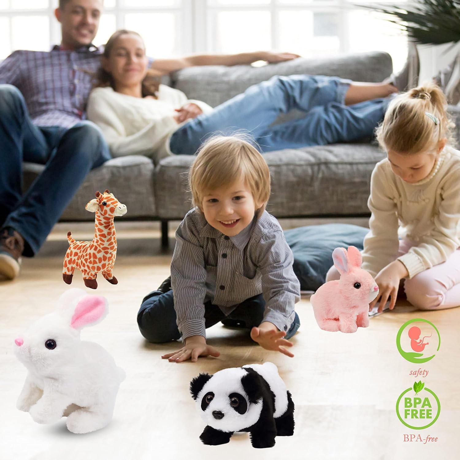 Interactive Walking Bunny Plush Toy — Hops, Wiggles & Makes Sounds