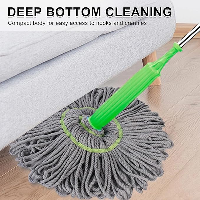 2-in-1 Self-Wringing Microfiber Mop — Wet & Dry, 360° Rotating