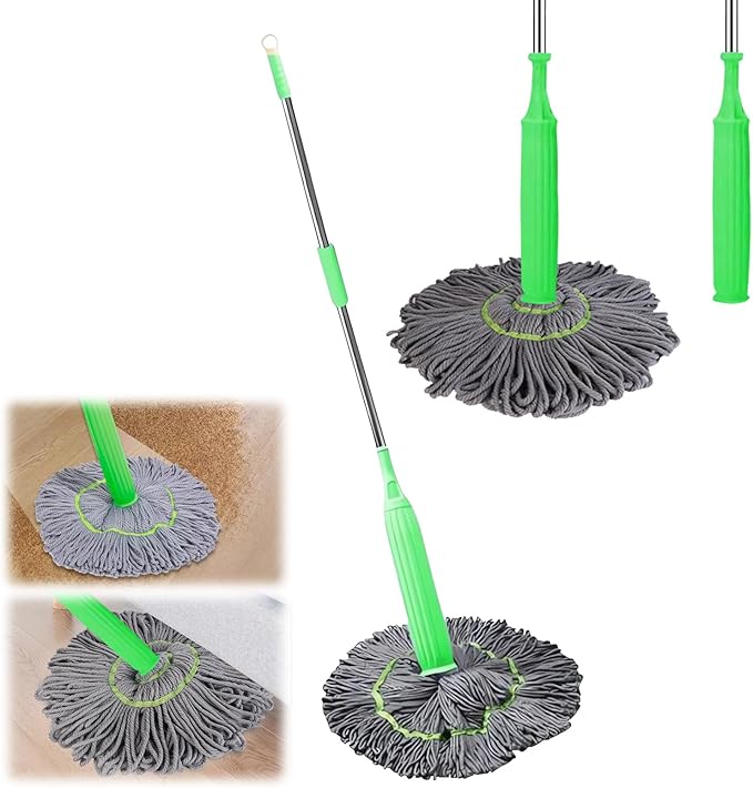2-in-1 Self-Wringing Microfiber Mop — Wet & Dry, 360° Rotating