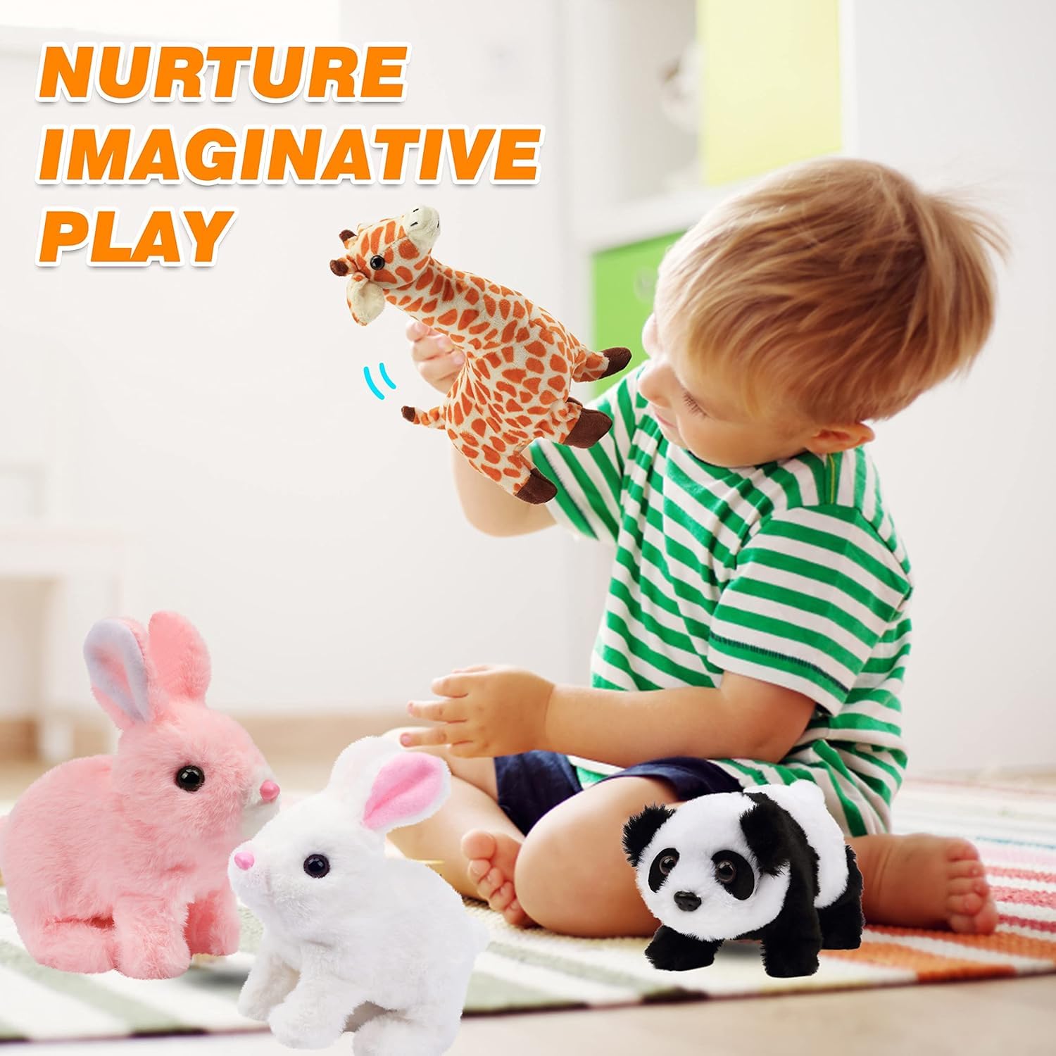 Interactive Walking Bunny Plush Toy — Hops, Wiggles & Makes Sounds