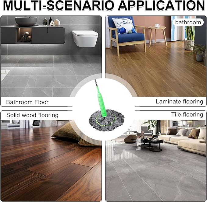 2-in-1 Self-Wringing Microfiber Mop — Wet & Dry, 360° Rotating